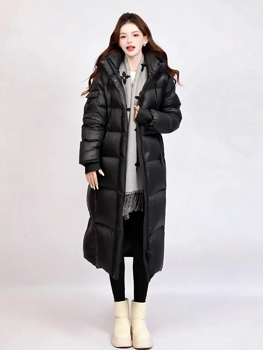 

Новинка зимы: Женское длинное белое пуховое пальто с молнией, ультратеплое, для повседневной носки, в стиле кэжуал