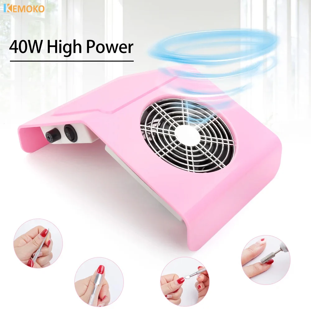 

40W Nail Suction Dust Collector Fan Nail Dust Vacuum Cleaner Manicure Machine with 2 Dust Collecting Bag Nail Suction Tools