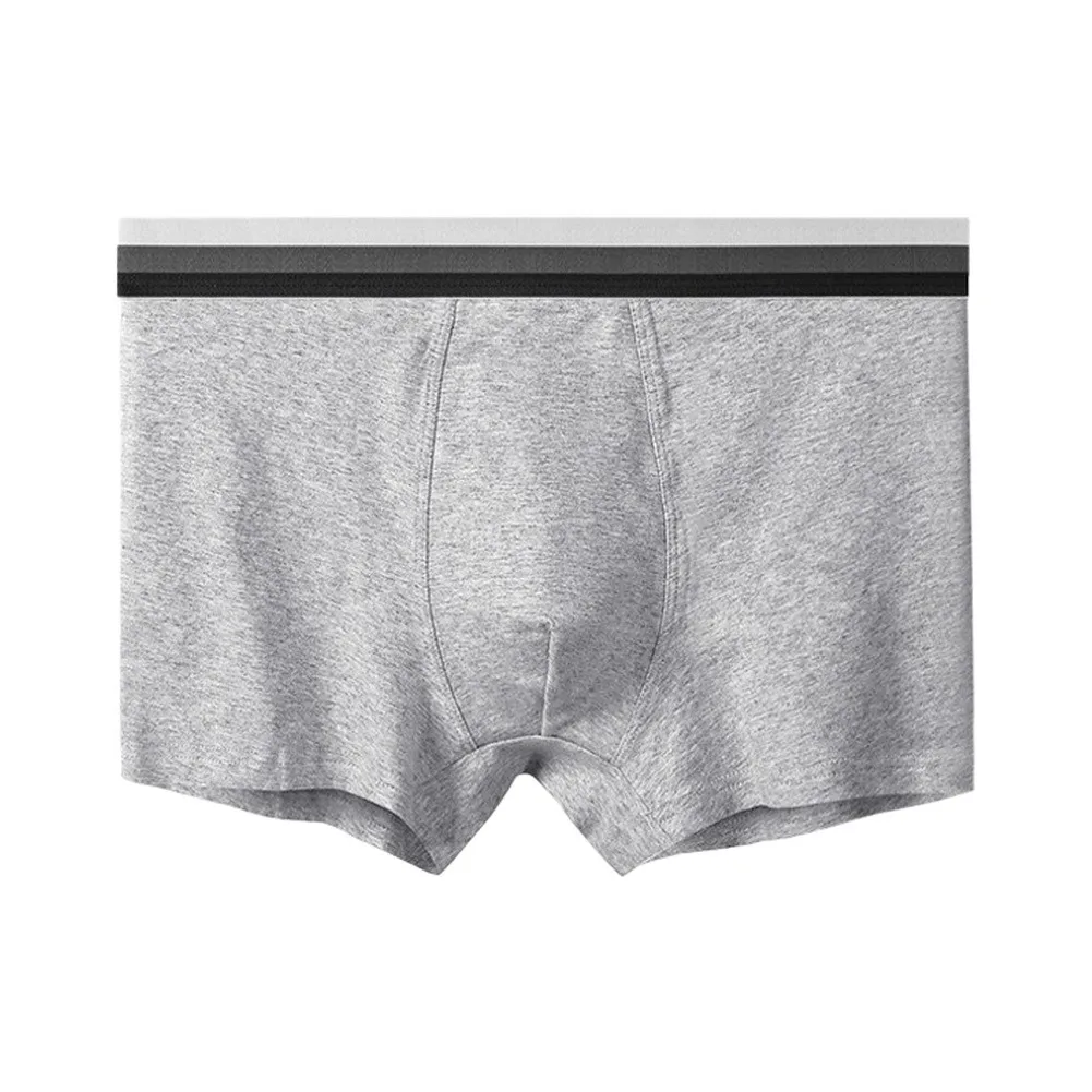 Solid Color Briefs Men Cotton Boxers Durable Stitching 10 Percent Spandex Stretch Comfortable Breathable Boxers