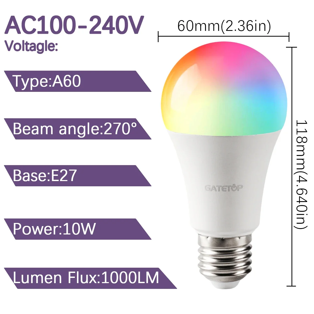 1-10 قطعة RGB E27 LED لمبة مصباح 24 مفتاح التحكم عن بعد عكس الضوء لا وميض 10 واط التيار المتناوب 220 فولت 110 فولت تغيير ملون لمصباح غرفة النوم #2