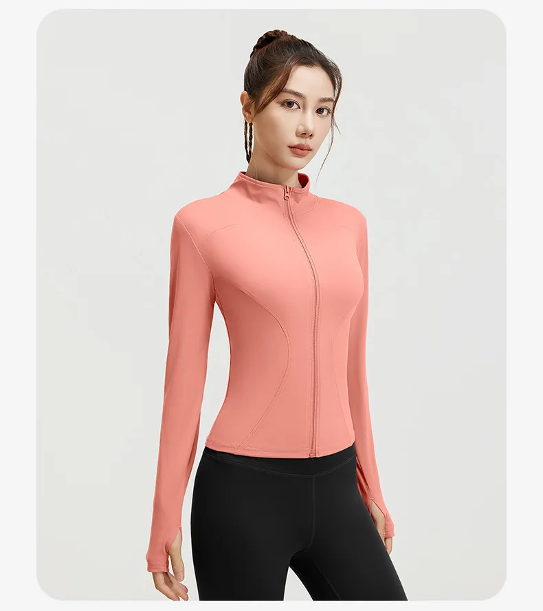2026 Frühling Sommer Neue Yoga-Kleidung Windbreaker Damen Laufjacke Langarm Sweatshirt Sportjacken Damen Workout-Tops Activewear – Detail 32