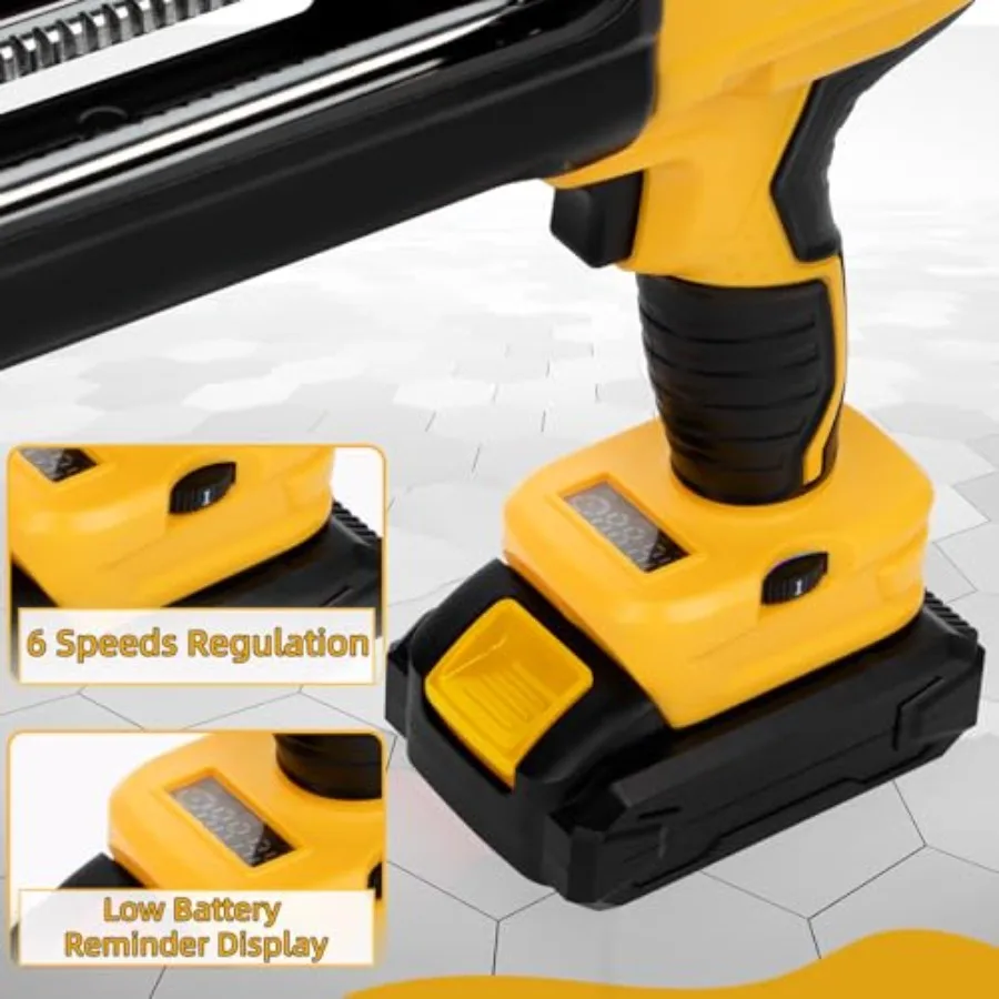 電動コードレスコーキングガン、液だれ防止、ダブルカートリッジ接着剤エポキシガン、400mL/13.5fl oz、1:1混合比、自動ポリッシュ機能付き