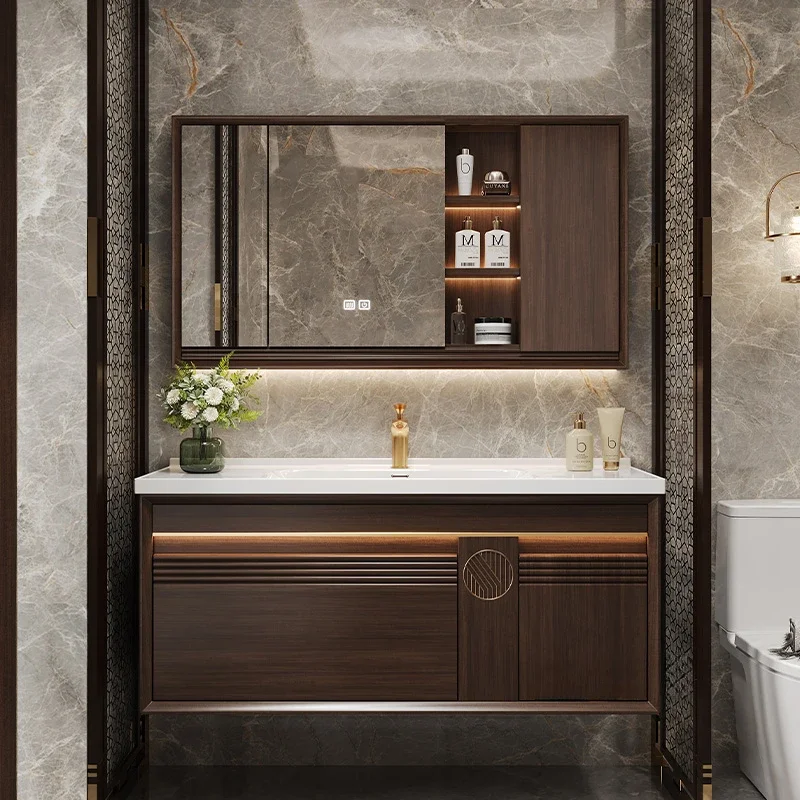 

Modern Open Bathroom Cabinet Storage Washbasin Wooden Toilet Bathroom Cabinet Drawers Wall Armario De Banheiro Furniture