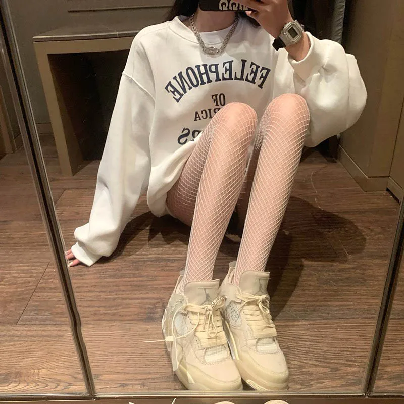 Neue Frauen Sommer sexy weiße Medien hohe Taille Fisch netz Strumpf Lolita Stricken Strumpfhosen Mesh Cosplay Zubehör Strumpfhosen Hosery – Detail 4