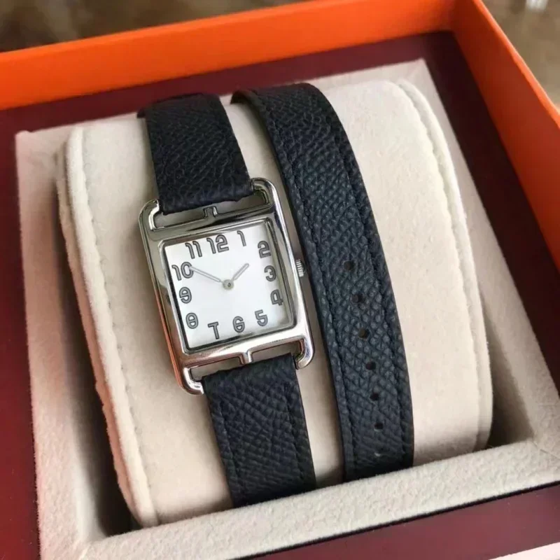 مخصص المرأة عالية الجودة كوارتز ساعة جلدية حزام مزدوج الساعات العلامة التجارية الفاخرة 23MM