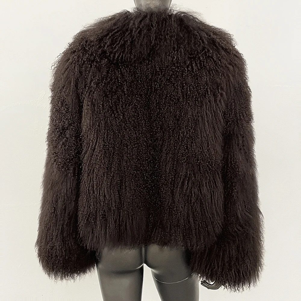 OFTBUY Natural Mongolia Sheep Fur Coat 2025 Winter Clothing Women Fashion Warm Thick Clothes Lady Elegant Real Fur Coat Female