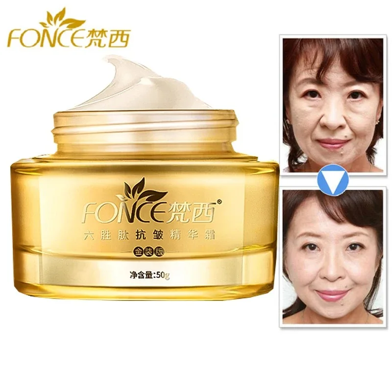 Fonce Korea Anti Aging Wrinkle Remover Face Cream Dry Skin Hydrating Facial Lifting Firming Day Night Cream Peptide Serum 50g