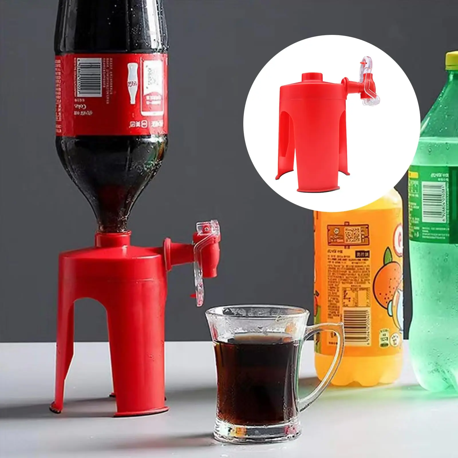Inverted Soda Dispenser Hand Pressure Drink Dispenser Upside Down Drinking Fountains Touchless Carbonated Beverage Dispenser