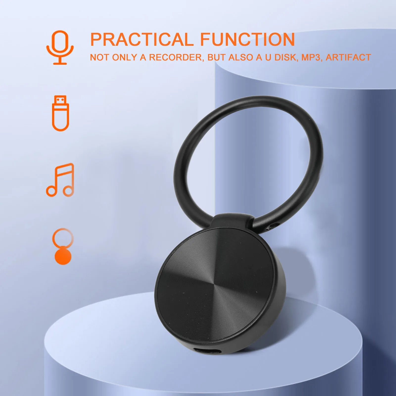 المفاتيح مسجل صوت رقمي المفاتيح مسجل صوت 4GB AI الذكية HD الحد من الضوضاء الرقمية مسجل صوت صغير مسجل MP3 #2