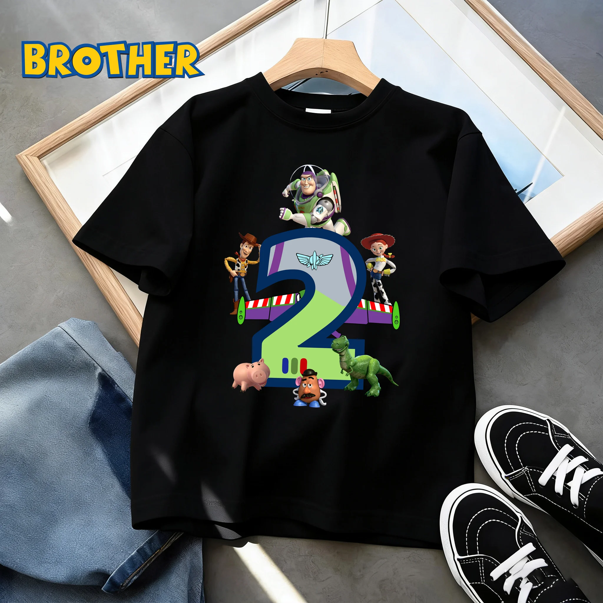 Camiseta de Disney Toy Story con estampado de dibujos animados de Alien Jessie para niños y niñas, ropa informal de manga corta suave y transpirable, camiseta de regalo para fiesta de verano