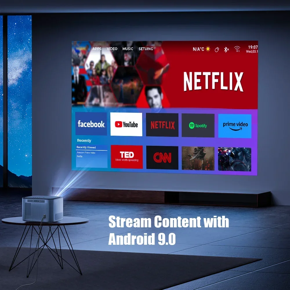 

X25 Portable Full HD 1080p Video Projector Auto Focus WiFi Smart LCD LED Home Theater With Auto Focus