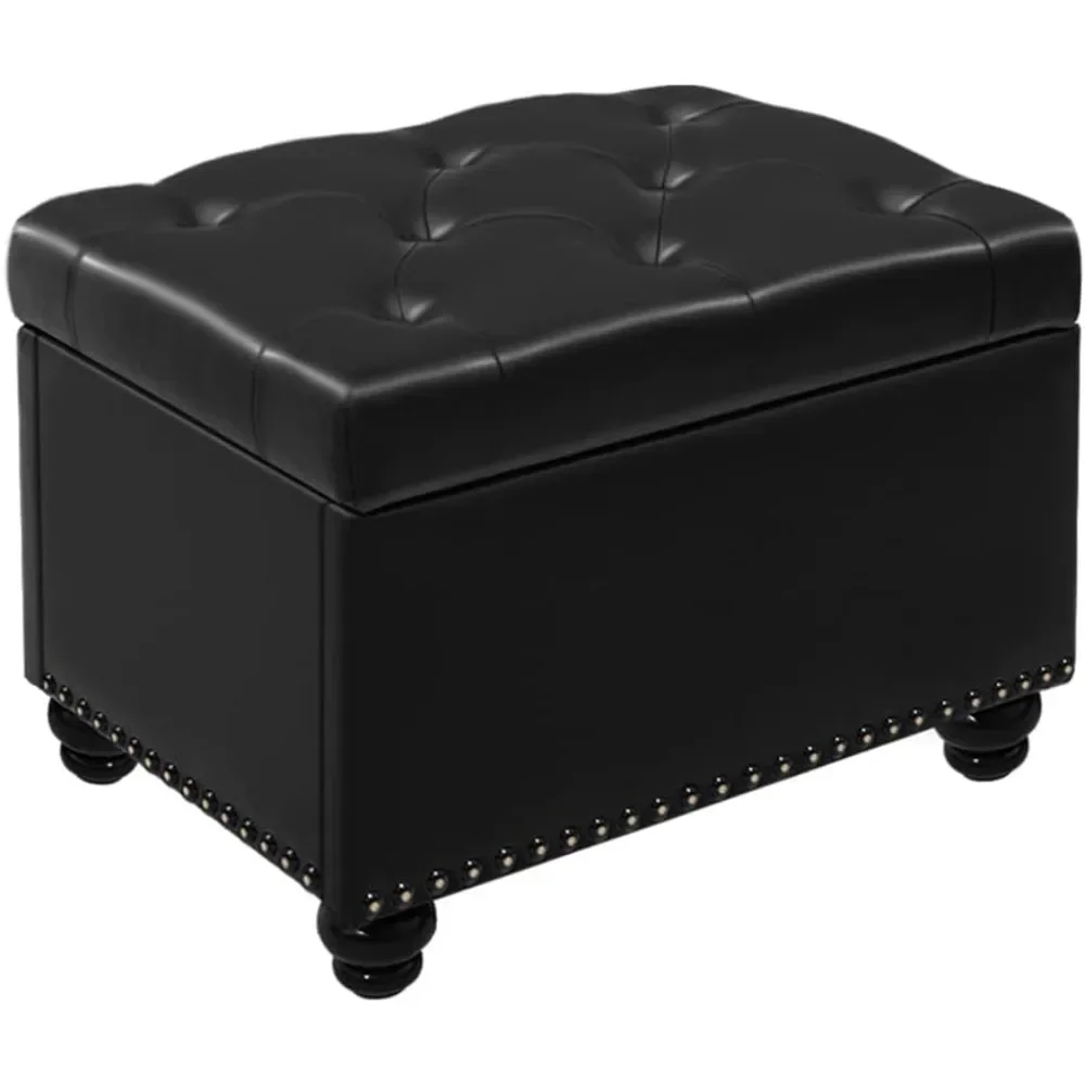 

PU Lift Top Upholstered Foam Step Stool, Padded Rectangular Footstool, Modern Tufted, Storage Ottoman Bench, Free Shipping