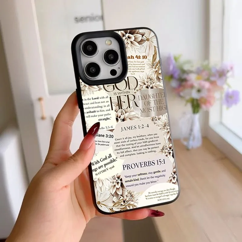 Faith Bible Quote Floral Case For Samsung A05S A06 A07 A15 A16 A17 A34 A35 A53 A54 A55 S23 S24 FE S25 S26 Ultra A26 A36 A56 Case