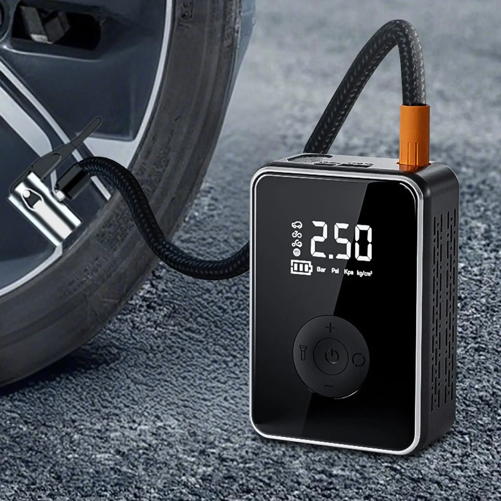 Car Tire Air Pump Portable Cordless Inflator With Light Rechargeable Electric Air Pump With Auto Shut-Off For Automotive