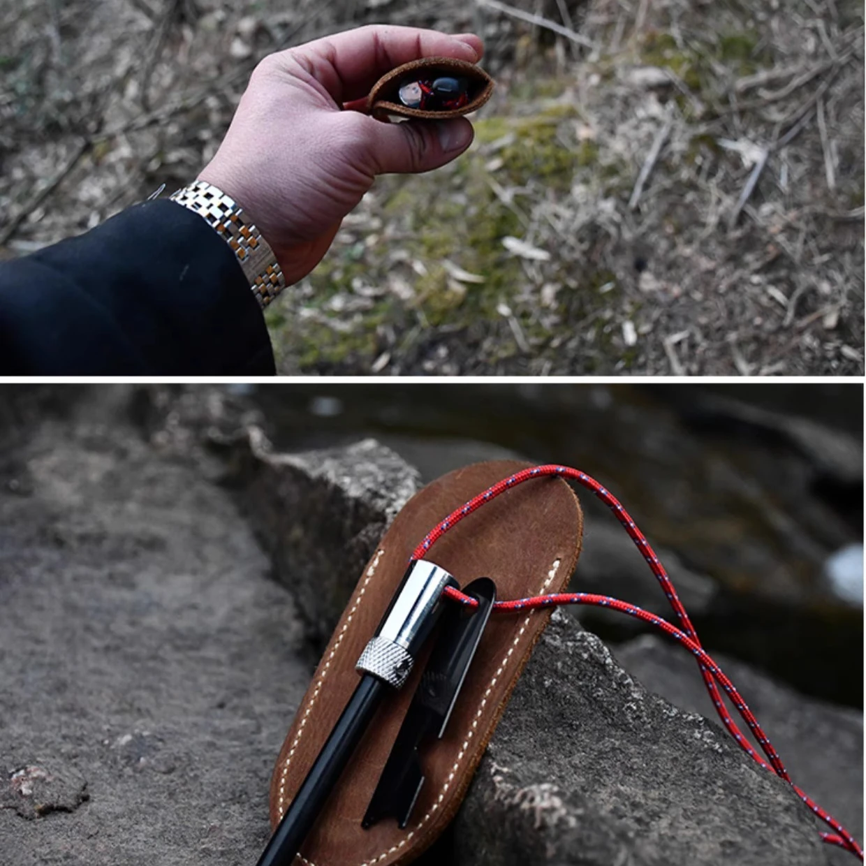 Traje de pedernal de alta calidad para supervivencia al aire libre, de acero inoxidable 304, para acampar, senderismo, artefacto de fuego, equipo EDC de supervivencia de primeros auxilios