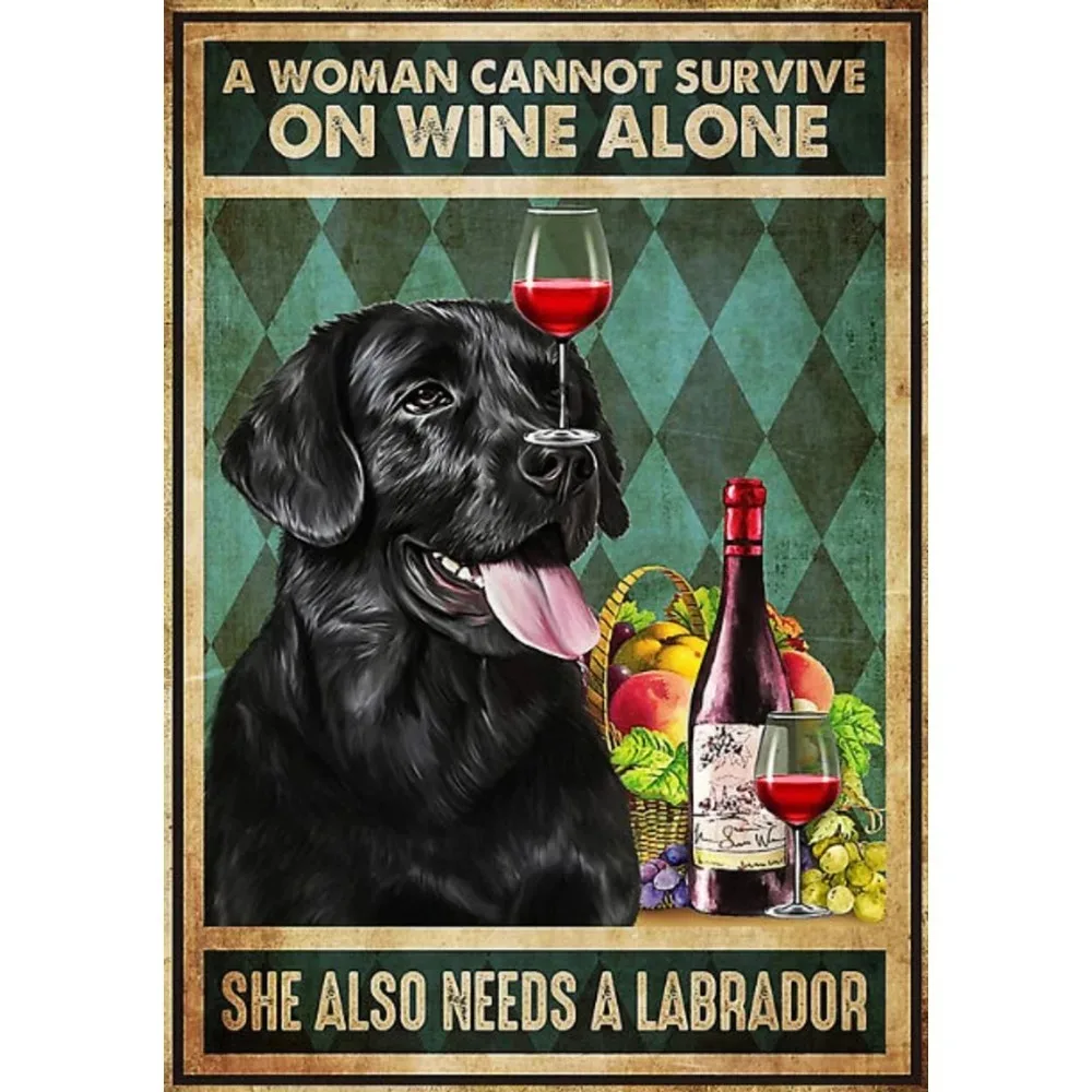 Tin Sign Decor A Woman Cannot Survive On Wine Alone She Also Needs A Pomeranian Vintage Tin Sign Decor