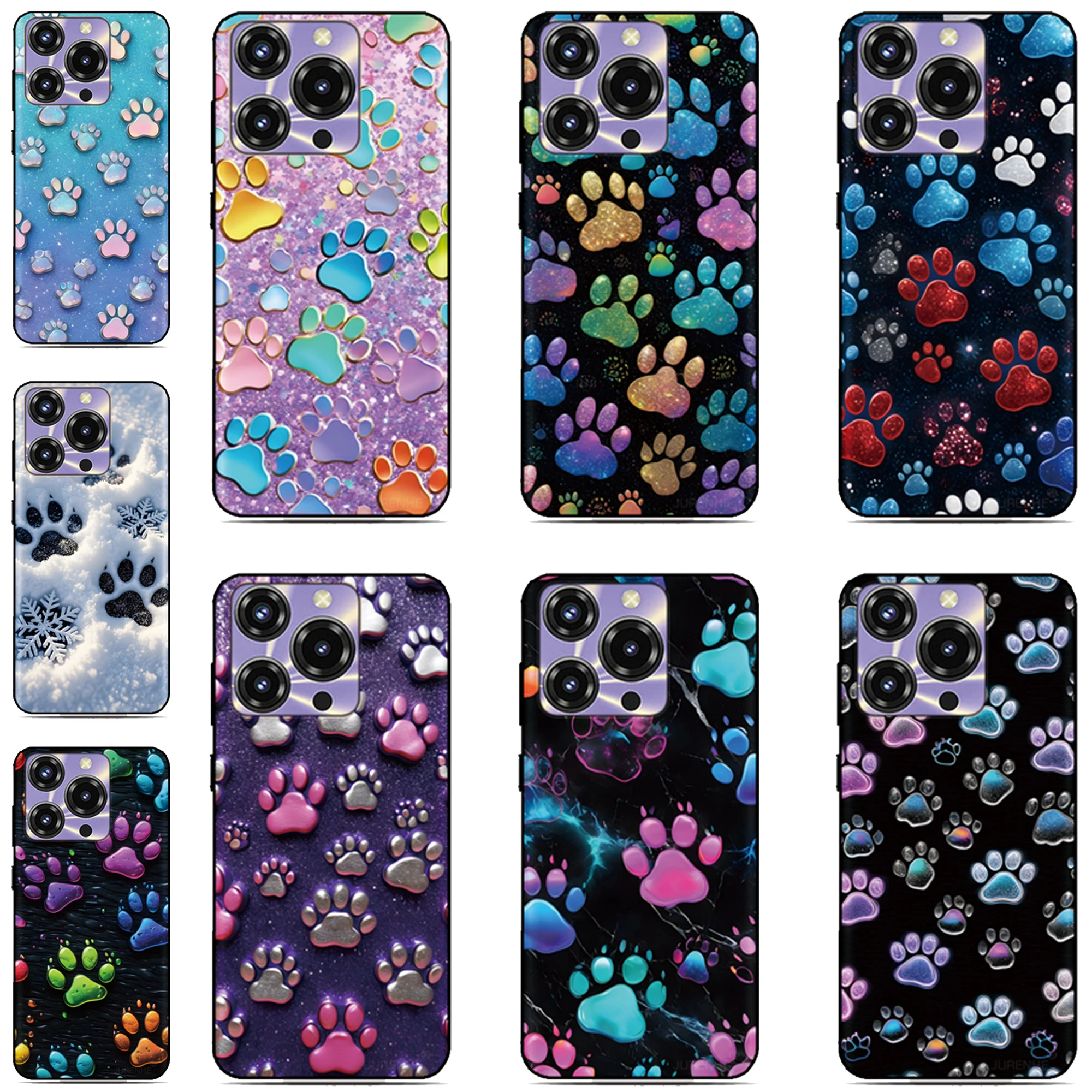 Dog Paw Print Case For Doogee Note 56X 56 59 58 N55 Plus N60 N50s N50 Pro Nothing CMF Phone 1 2 2a One Two 3a Lite Back Cover