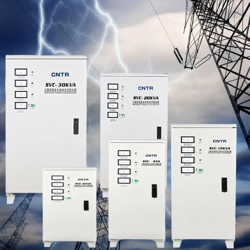 Factory Three Phase 380V AC Fully Automatic Voltage Regulator 15KVA 20KVA 30KVA High Power Industrial Home Use Voltage Regulator