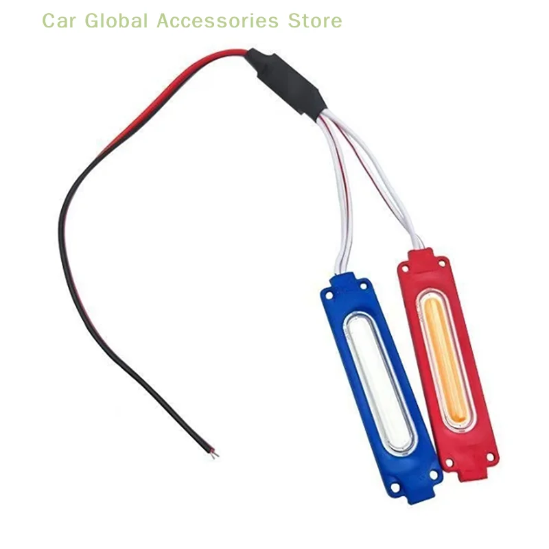 1 قطعة 1 إلى 2 سيارة تحذير فلاش مصباح 12 فولت COB الأحمر الأزرق ستروب أضواء لسيارة موتو الدراجة مصبغة ديكور جو الإضاءة