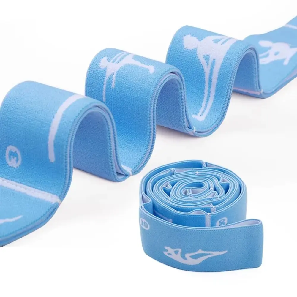 Nylon Yoga Pilates Resistance Band Stretch Strap Segmented Markings Yoga Strap Elastic Band 8/10/12 Grids Gym Equipment