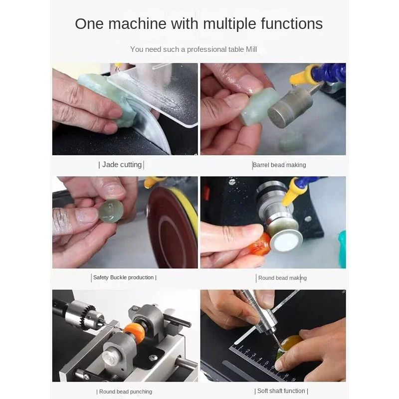 220V 2500W 5 in 1 Multifunctional Desktop Polishing Jade Carving Grinding Cutting Machine Ball Punching Grinding Engraving