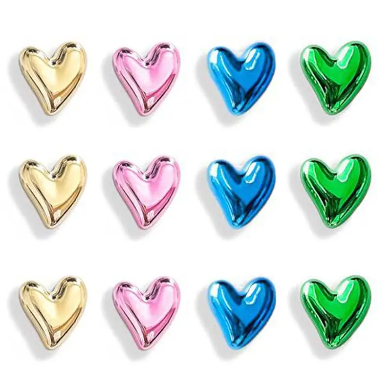 9pcs Kawaii Heart Shaped Refrigerator Magnets Set Decorative Fridge Magnets for Home Kitchen Office Whiteboard DIY Decor