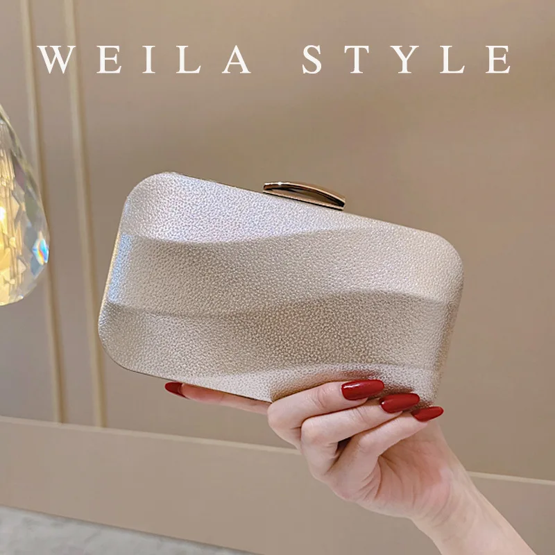 Fashion women's bag champagne gold clutch messenger dinner bag versatile party annual meeting party bag