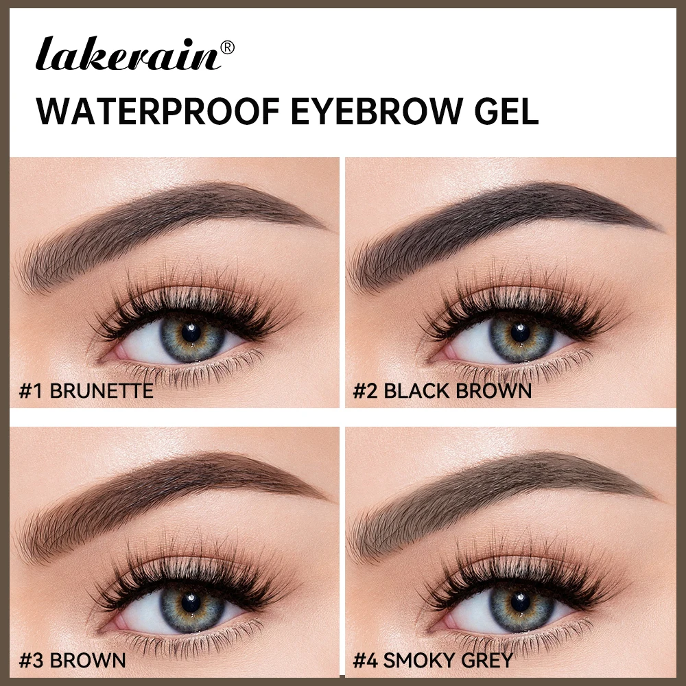 Lakerain Gel per sopracciglia impermeabile a prova di sbavature Asciugatura rapida Tenuta a lunga durata Trucco Gel setoso ad alta pigmentazione Texture Gel per sopracciglia