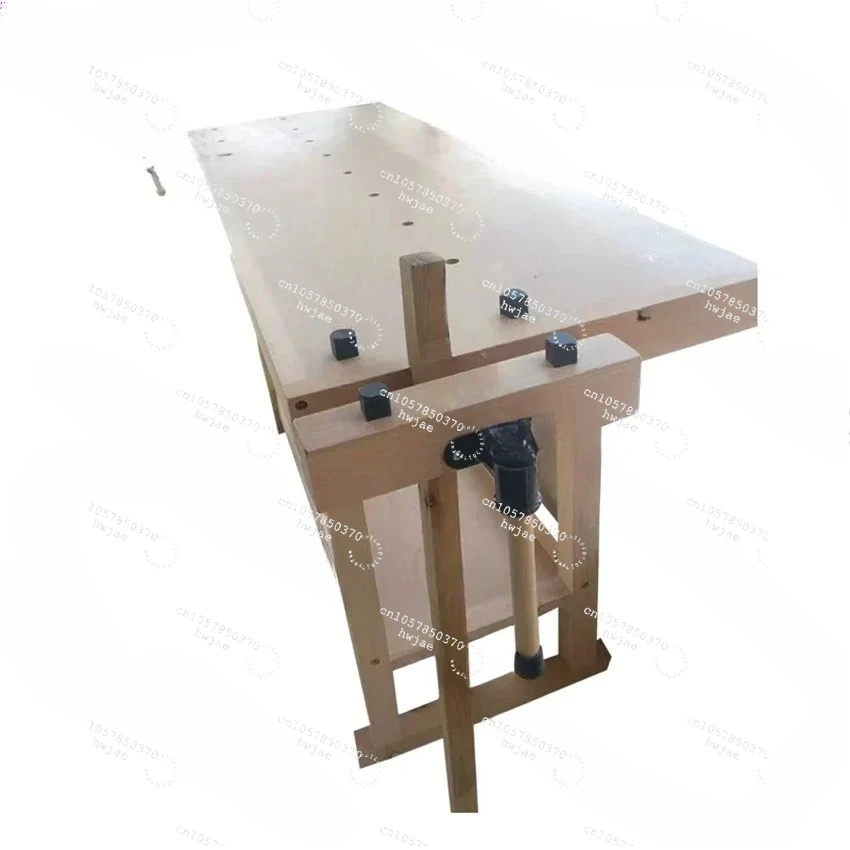 Multifunctional Woodworking Workbench Console Beech Wood Workbench Diy Manual Carpentry Solid Wood Table With Clamp AT718-13C