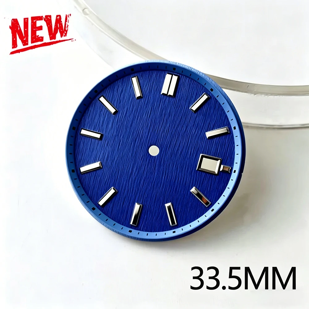 33.5mm No Logo Vertical Stripe Texture Dial for NH35 NH36 4R35 7S Movement Modification Parts Watch Accessories