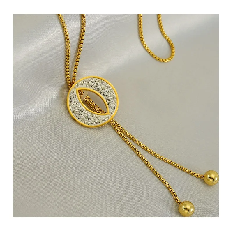 

Niche Diamond-encrusted Long Necklace, Personalized Trend, Unique Design, Autumn and Winter Sweater Chain, High-end Neck Chain J