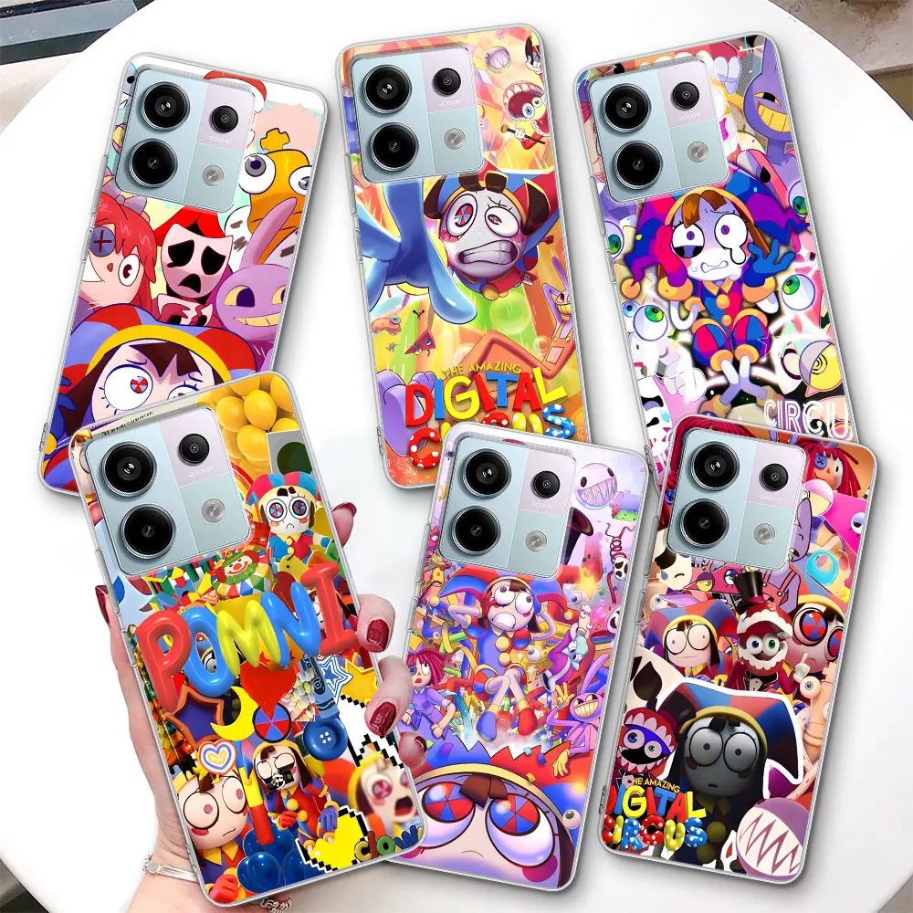 The Amazing Digital Circus Case for Xiaomi Redmi Note 9 10 8 10S 11 11S 12 12S 9S 11T 13 Pro Plus Transparent Soft Phone Cover