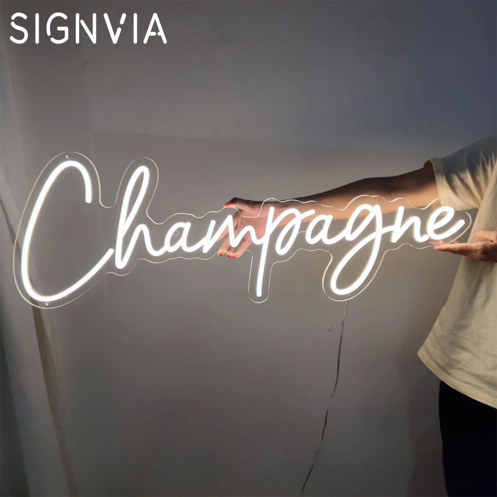 Imagem -03 - Champagne Led Neon Light Sign Wall Hanging Night Lamp Quarto Casa Festa Bar Cabaret Aniversário Decoração de Casamento