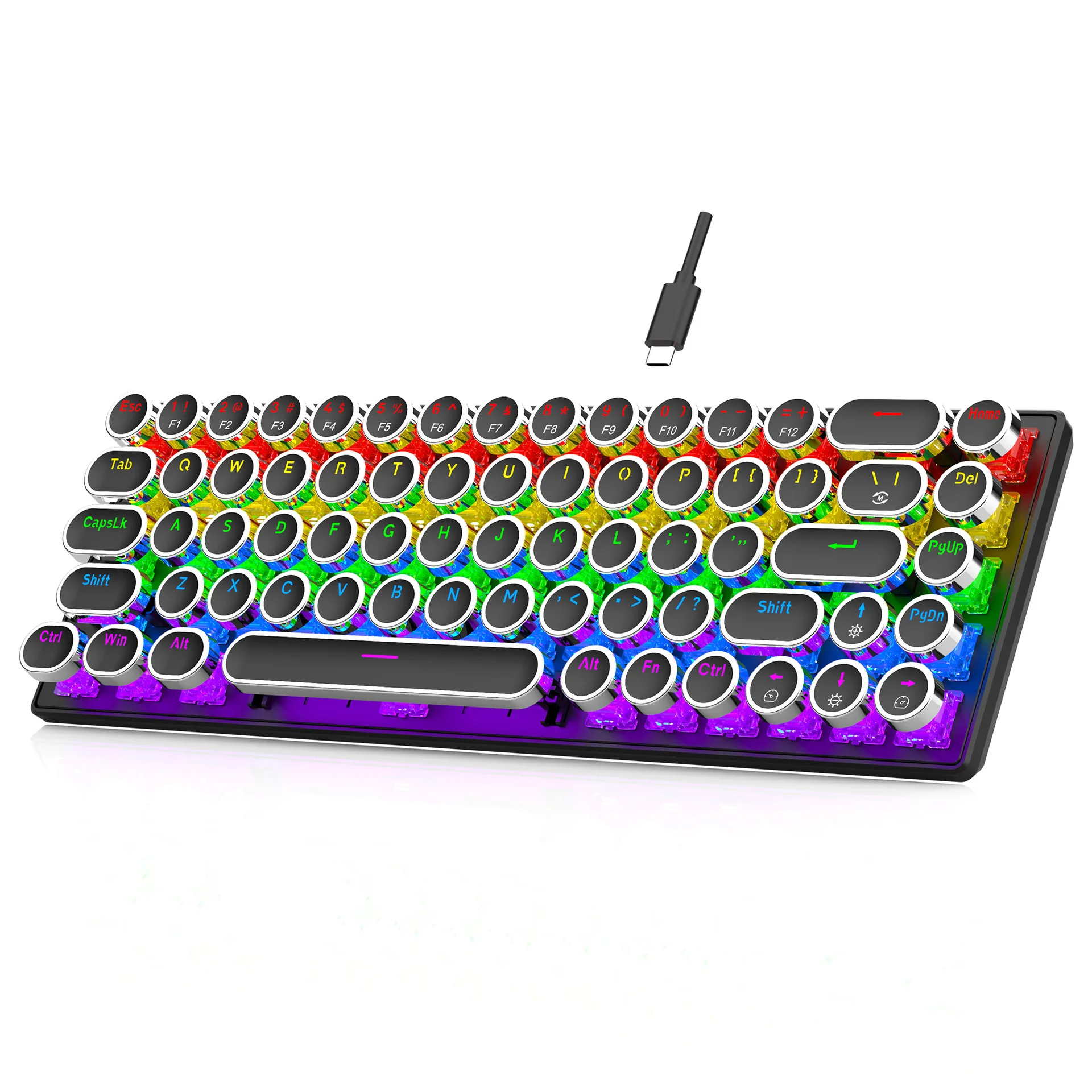 

Wired mechanical keyboard, punk e-sports game blue axis glow