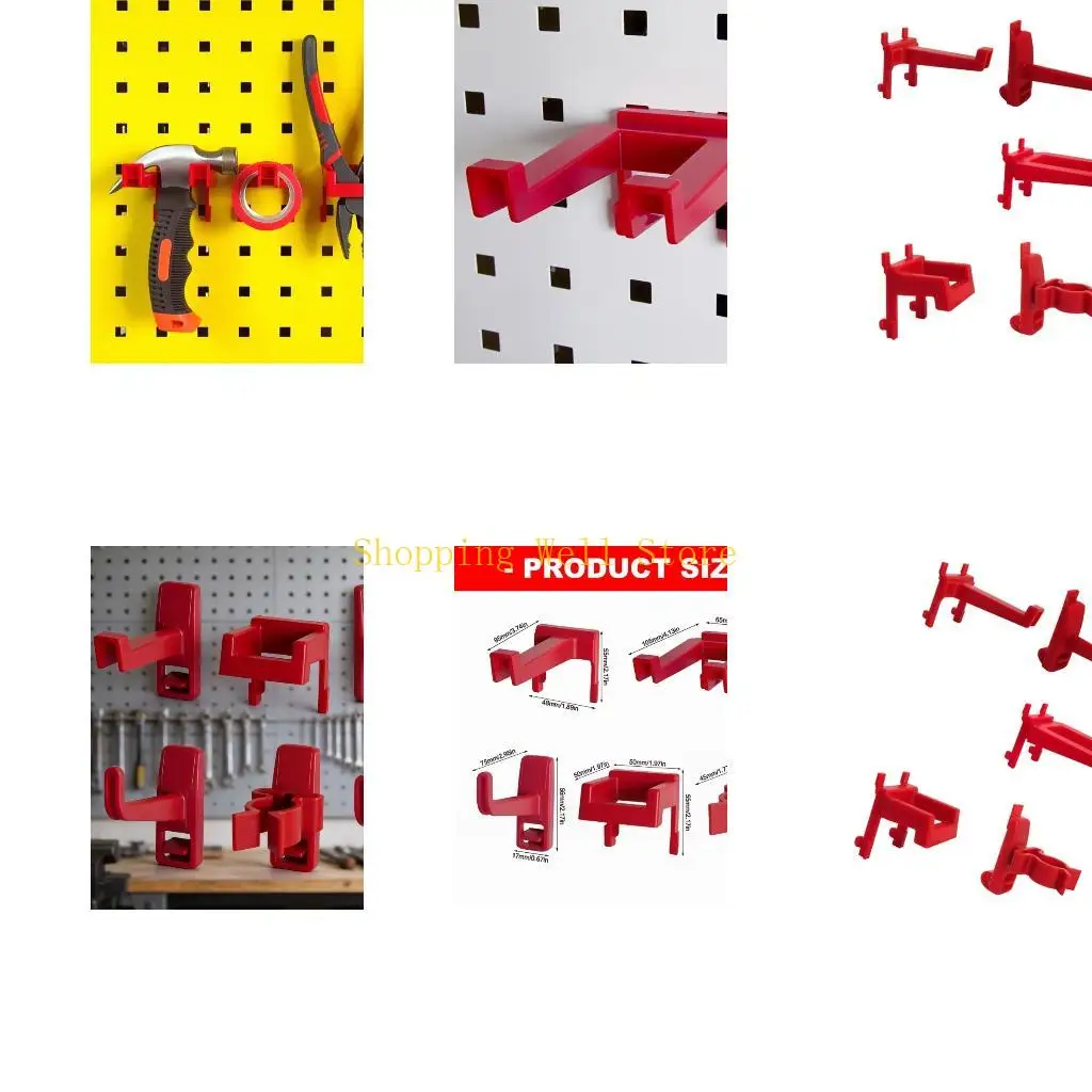 KX4B 5 Pack Practical Sturdy Plastic Hooks Various Pegboard Panels