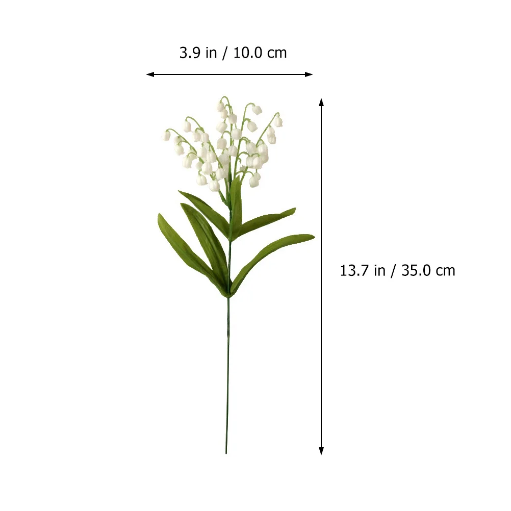 

6Pcs Simulation Lily of The Valley Artificial Flowers Dense Leaves Fake Flower for Wedding Centerpieces Photo Props