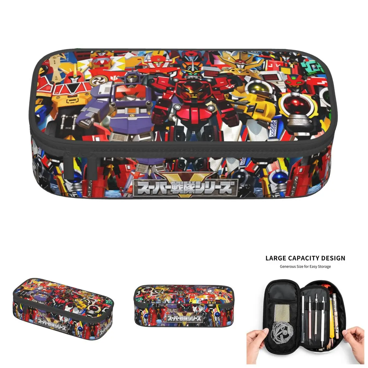 Gokaioh Super Sentai Daizyujin Federmäppchen für Mädchen und Jungen, großes Fassungsvermögen, Dairenoh Muteki Shogun Federmäppchen für Studenten, Schreibwaren