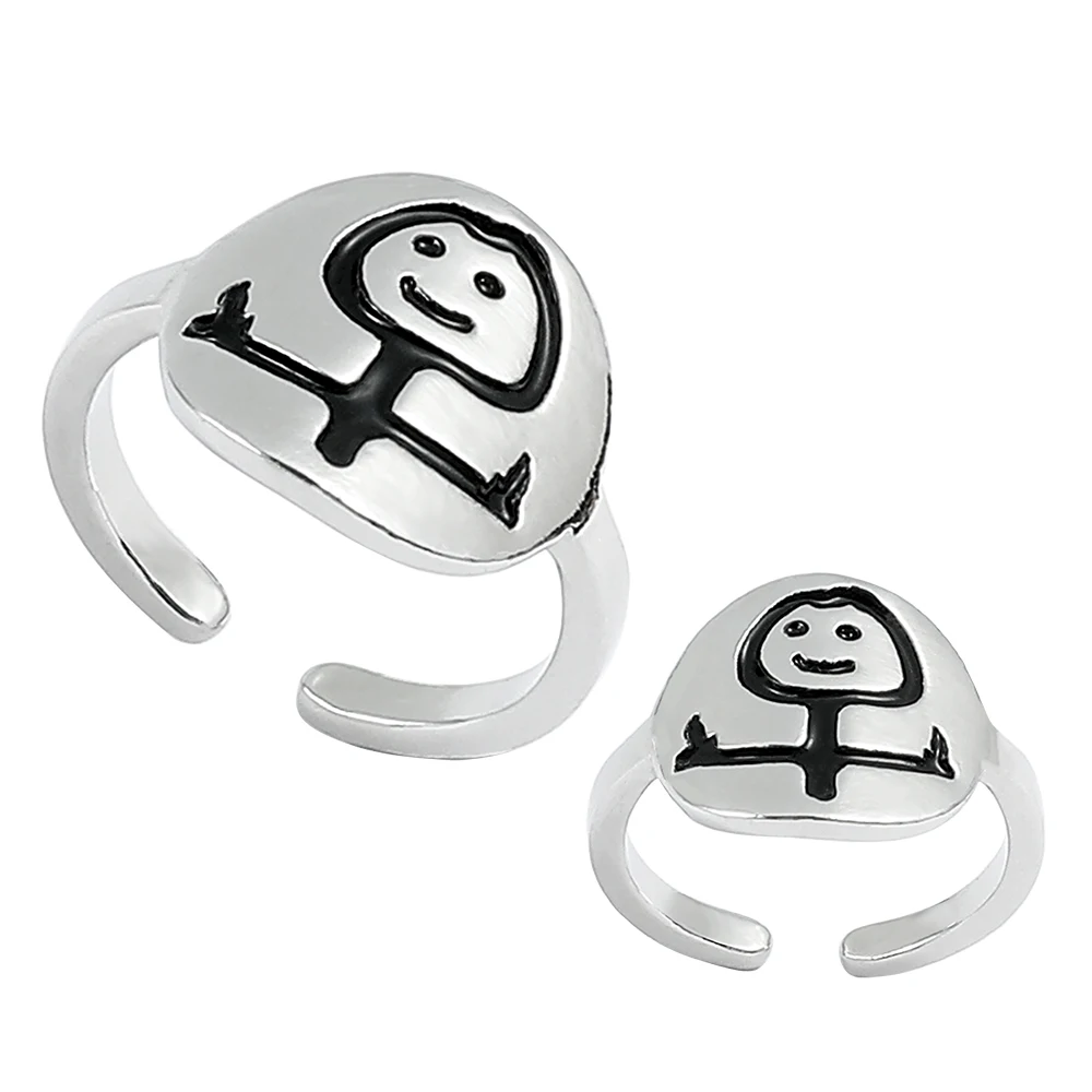 2023 Funny Fxck You Doodle Ring For Man Woman Hip Hop Middle Finger Adjustable Punk Ring Cool Stuff Party Gift New Jewelry