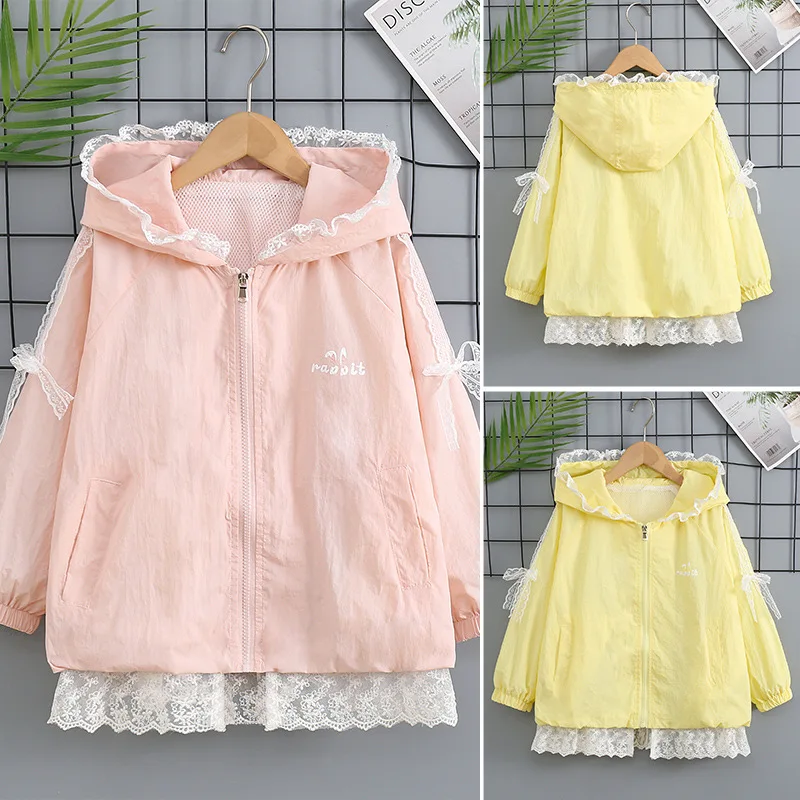 2026 New Fashion Summer Sun Protection Jacket For Medium & Big Girls, Lightweight Thin Kids Air Conditioning Casual Outerwear