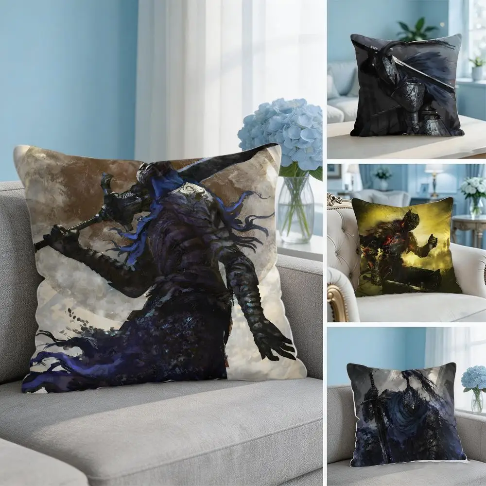 Video Game D-Dark Souls Cushion Cover Soft Short Plush Throw Pillow Cover Hidden Zipper Cutecore Sofa Bedroom Home Decor