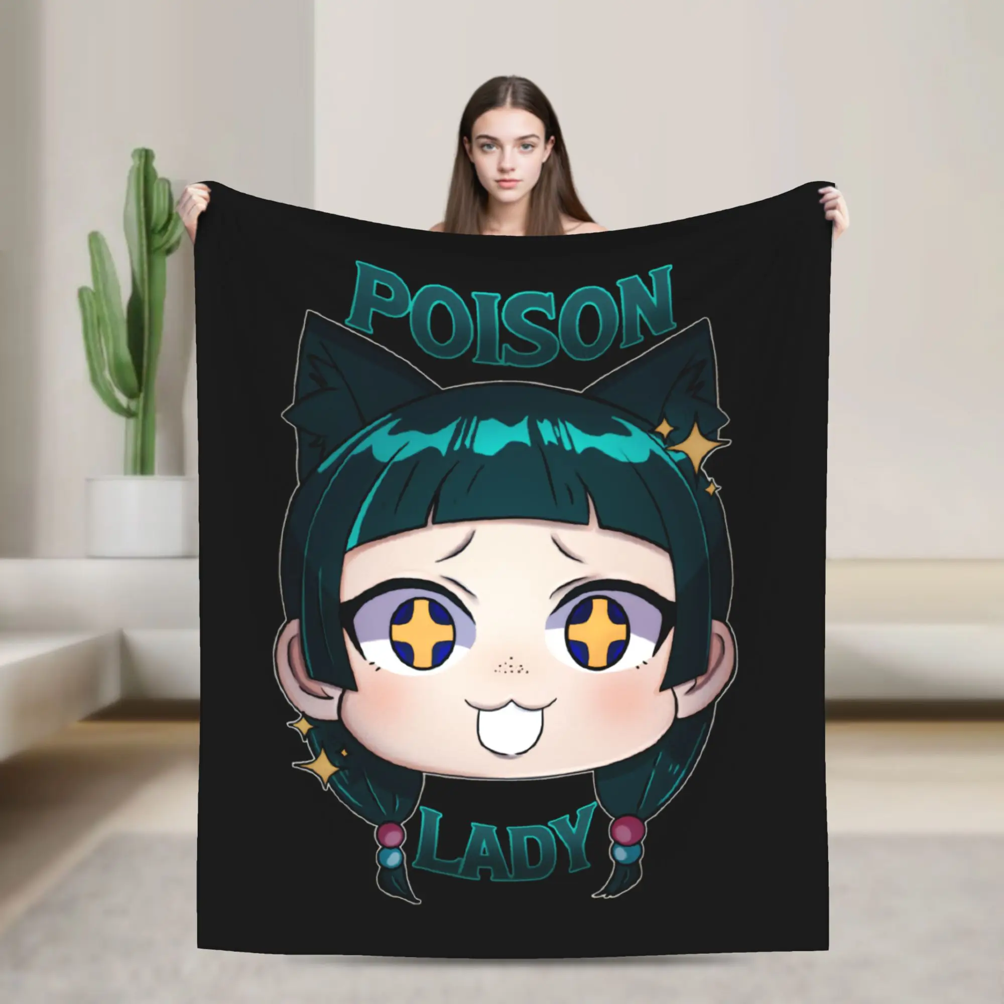 Doodle Mad Maomao Fleece Throw Blanket The Apothecary Diaries Anime Blanket for Bedding Couch Lightweight Plush Thin Quilt