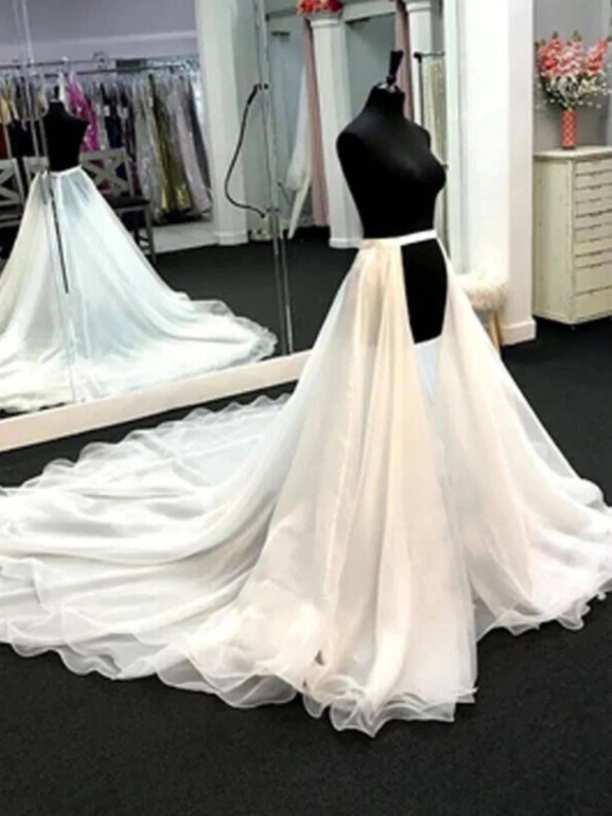 

Ladies Multi-Layer Stage Performance Detachable White f Skirt Wedding Dr Skirt Versatile Waist-Cinching Long Skirt Fluf...