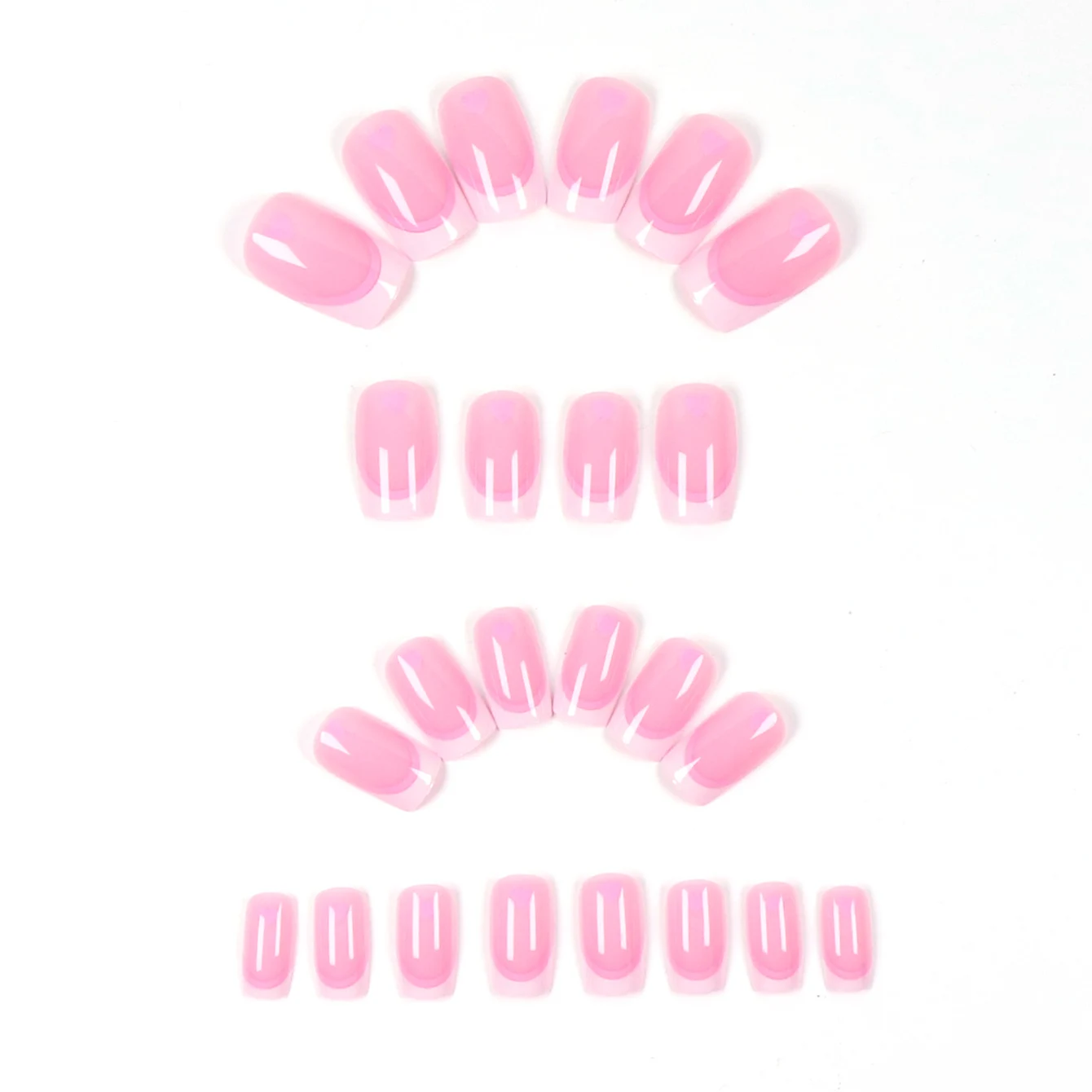 24 Stück: Verschönern Sie Ihren Look mit weißen, französischen, kurzen, quadratischen Kunstnägeln, 1 Stück Nagelfeile & 1 Stück Nagelkleber-Aufkleber-Set. – Detail 26