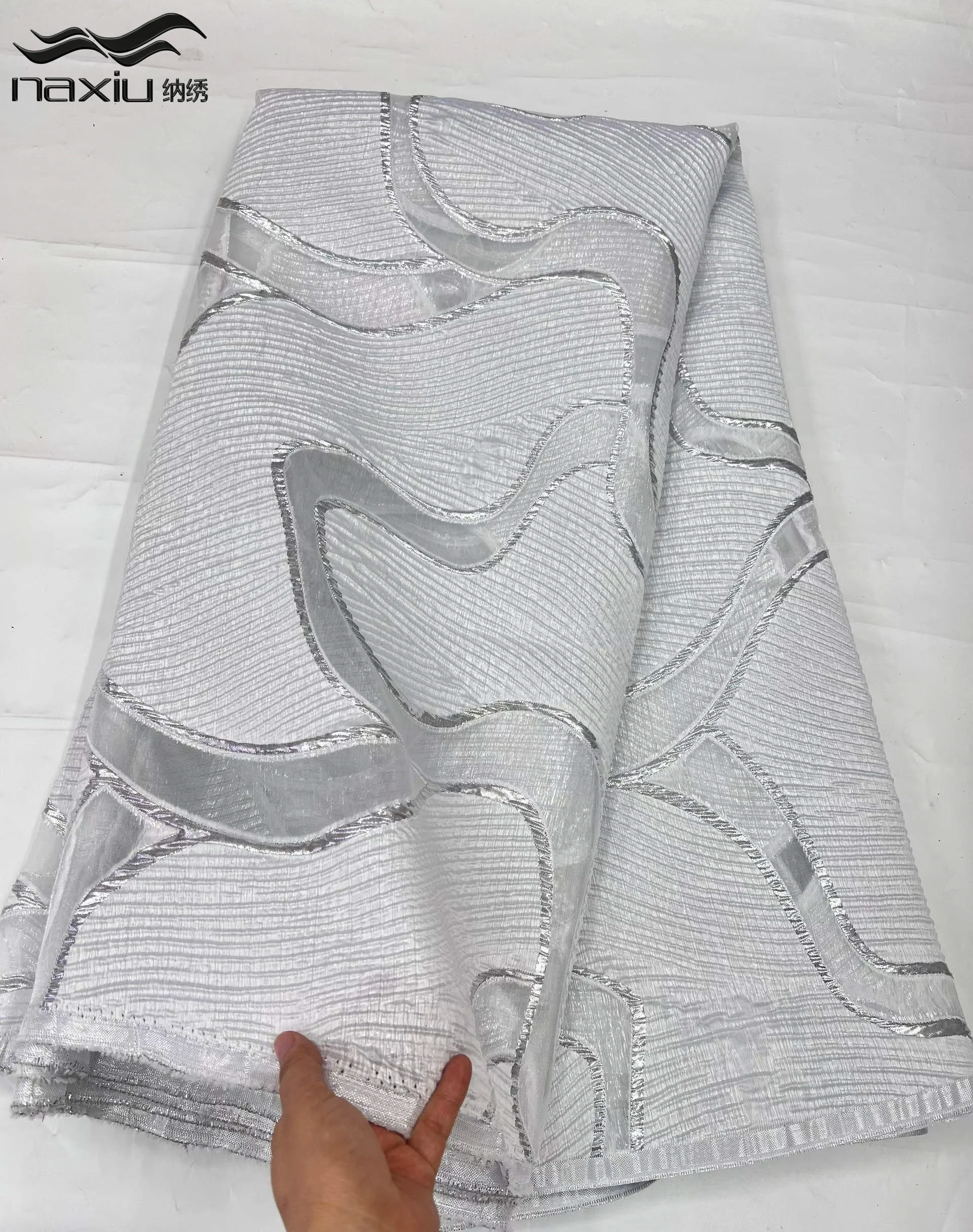 Madison Latest African Tulle Lace Fabric 2026 Satin Nigerian French Brocade Gilding Jacquard Lace Fabric For Women Party Dress