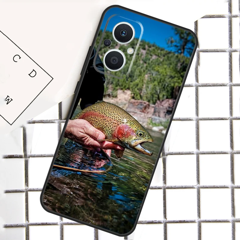 Memancing Ikan Trout untuk OPPO Reno 14 12 11 10 13 Pro 8T 11F 12F 13F 14F 7 8 Lite OPPO Temukan X8 X6 X5 Pro Case