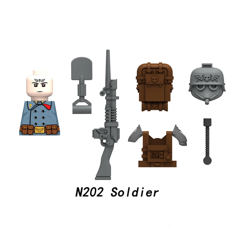 Military Game Figures Warhamm 40 Building Blocks Soldiers Weapons Armys Armored Sergeant Gun Accessories MOC Bricks Kids Toys