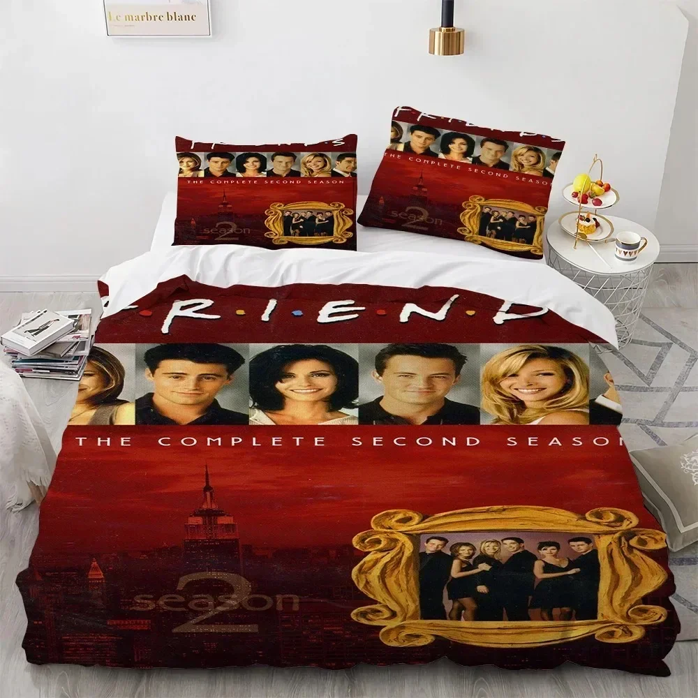 New 3D Print Friends TV Show Comfortable Duvet Quilt Cover Pillowcase Bedding Set Children Bedroom Decoration Home Textile