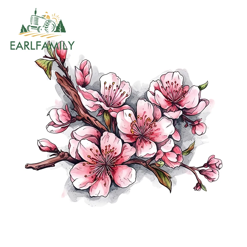 

EARLFAMILY красивые наклейки для автомобиля с изображением персикового цвета, художественные наклейки на окно кемпера, двери, виниловые наклейки для квадроциклов, мотоцикла, устойчивые к царапинам