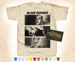 BLACK Print: Blade Runner V3 T shirt Tee Natural VINTAGE Cotton Movie Poster Beige 12 colors All Sizes