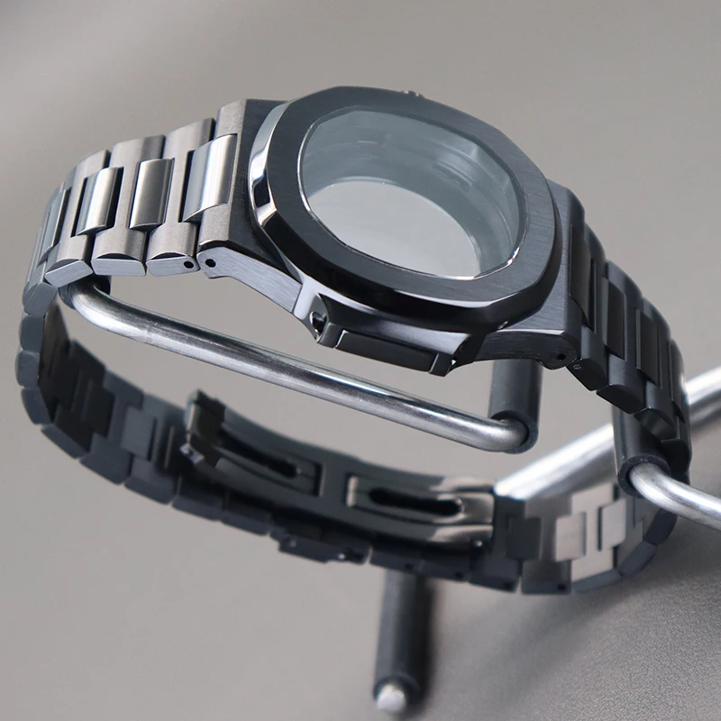 39.50mm Black PVD Luxury Case With Sapphire Crystal Glass Suitable For Nh34 Nh35 Nh36 Nh38 Movement 29.50 Dial Waterproof